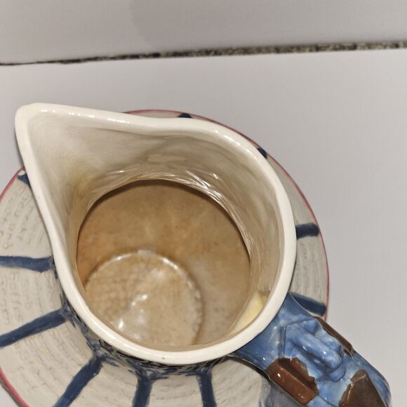 Atlantic Mold Decorative German Painted Pitcher Old World Circa. 1970 Vintage - Picture 10 of 16